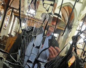 Self-portrait in one of the modern sculptures.