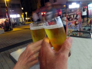 But we treat ourselves to going out every once in a while. A votre sainte!