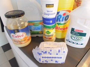 Shopping for everyday things is a good way to begin to learn the language. Can you identify each of these products?
