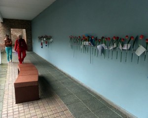 Relatives of those killed can leave a flower and a note in remembrance of loved ones.