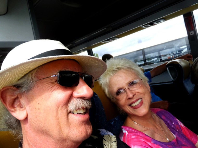 We arrived from the airport in a shuttle bus, tired but excited to be in Paris.