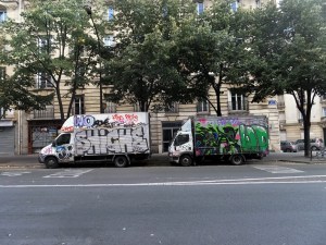 For all its splendor, Paris has its sullied side. Anything that can be tagged with graffiti is tagged. And not just anything that doesn't move. Plain white trucks are a favorite target.