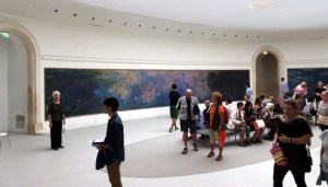 Monet painted these water lily panels to be installed in this room at L'Orangerie.