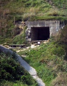 The Nazis had created the "Atlantic Wall" to make any attempt at invasion very costly. This is what remains of a bunker overlooking Omaha Beach.
