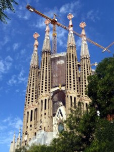Gaudí's crowning achievement is the Sagrada Familia. Construction of this Catholic basilica began in 1882. It is funded by donations, and by the paid admission of millions of tourists. Gaudí knew he wouldn't live to see its completion, which is projected to happen in 2026, 100 years after his death.