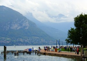 Much of the activity of the town takes place in the parks along Lake Annecy.
