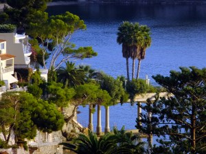 From our terrace we could see the surprisingly landscaped terrace of a private estate on the harbor.