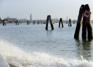 We took the water taxi from the airport on the mainland. This was our first view of Venice.