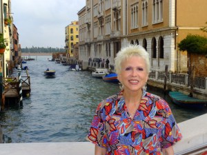 We were excited to be in Venice. Here Sarah is standing on a bridge over "our" canal.