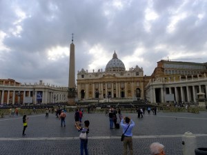 The exit from the Sistine Chapel dumps you onto St, Peters Square, the place where the Pope addresses the faithful. 