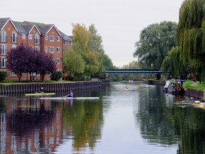 Our apartment was in the building on the left side of this picture. The canal is the River Lea, a navigable, multi-use waterway that runs north from London.