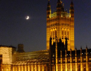And later, over the Houses of Parliament.