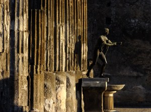Some of the sculptures in Pompeii are replicas of originals now housed in the Naples Archaeological Museum.