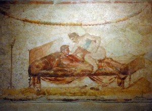Some of the rooms in the brothel were decorated with ancient erotic frescoes.