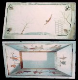 Photographic representation of The Tomb of the Diver, shown as it would appear if the slabs were reassembled.