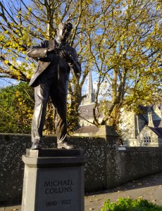 This statue of the Irish hero Michael Collins stands in Clonakilty, just west of Kinsale. This is near where 