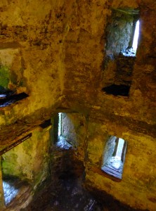 The trip to the top of the castle offers glimpses of the interior. One can see how rooms were arranged, and how the wooden floors were attached to the stone shell of the building.