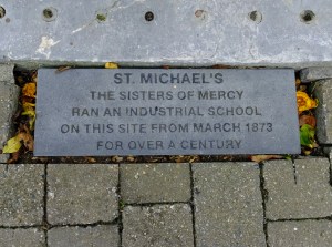 Flynn's Riverview Bed and Breakfast, our favorite place to stay in Cappoquin, is a former orphanage. This plaque is in the sidewalk in front of the place.