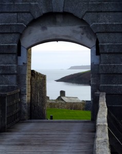 The land approach to the fort was guarded by a drawbridge over a moat.