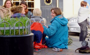 Though I often took pictures early in the morning when the streets were still empty, the town is typically filled with locals and tourists. I spotted this pint-sized fisherman-in-training during the weekly Market Day in the town square.