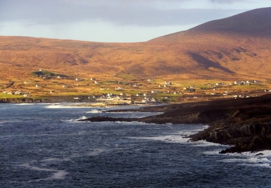 Achill Island in County Mayo is the largest island off the coast of Ireland. It has a population of around 2,600, down from around 6,000 before the Great Hunger in the 1840s.